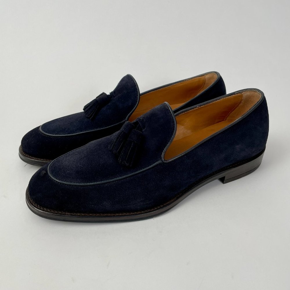 Massimo Dutti Black Suede Tasseled Loafers, Like New, Size 40 (7-8)